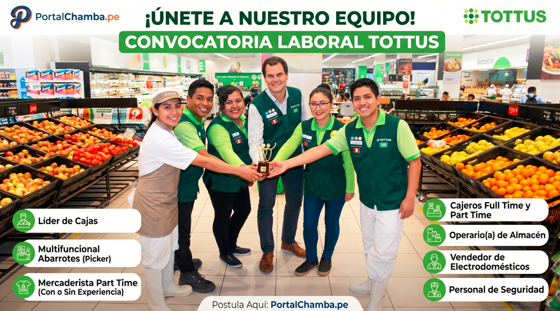 Tottus Trabajo 2026 - Gran Convocatoria de Trabajo a Nivel Nacional ¡Consigue Chamba Fija!